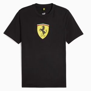 NWT PUMA Ferrari Black Short Sleeve Tee with Yellow Shield